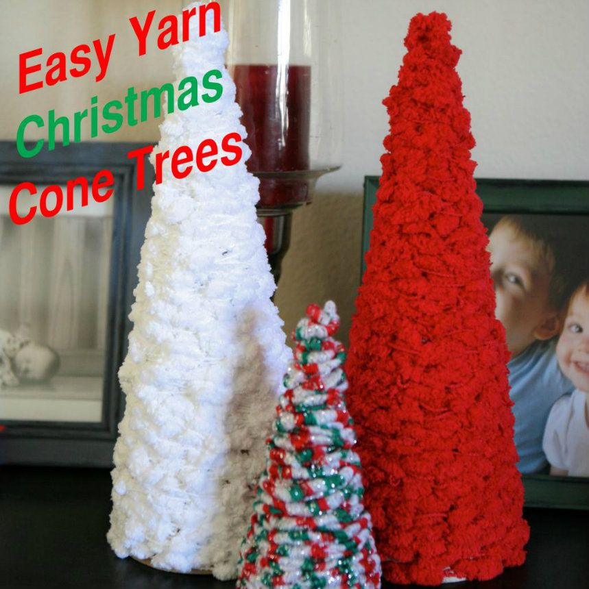 Emmy MomOne Day at a Time DIY Yarn Christmas Cone Trees